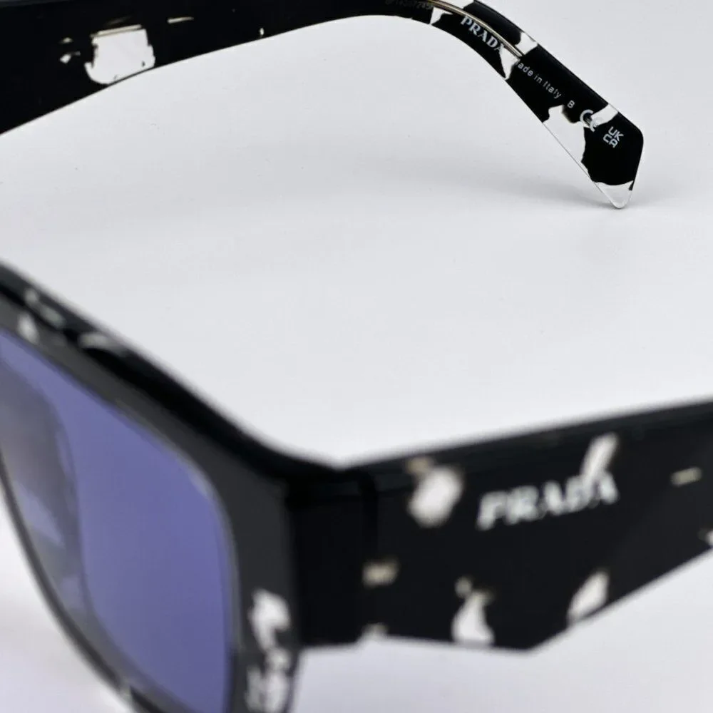 NEW Prada PRA06S 15O50B Tortoise Black Violet Mirror Square Unisex Sunglasses
